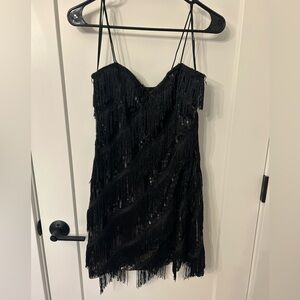 Forever 21 Black Sequin Fringe Mini Dress